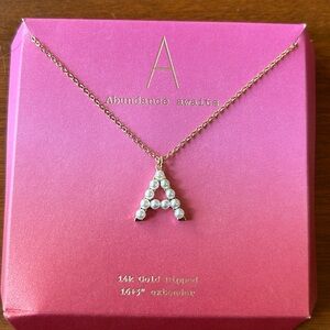 “A” Faux Pearl Initial Necklace